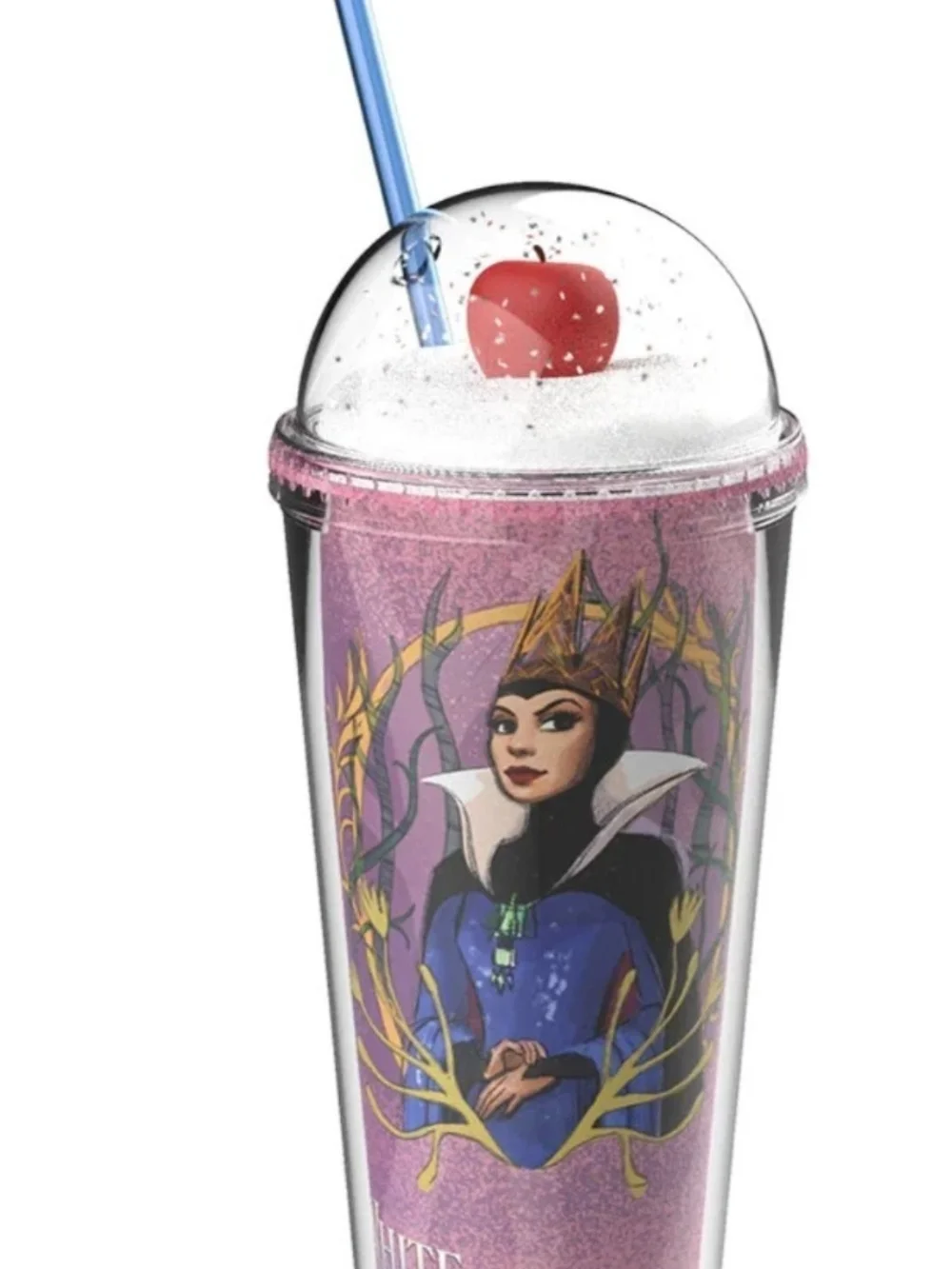 Snow White & Evil Queen Movie Tumbler Red Apple In Lid straw not included